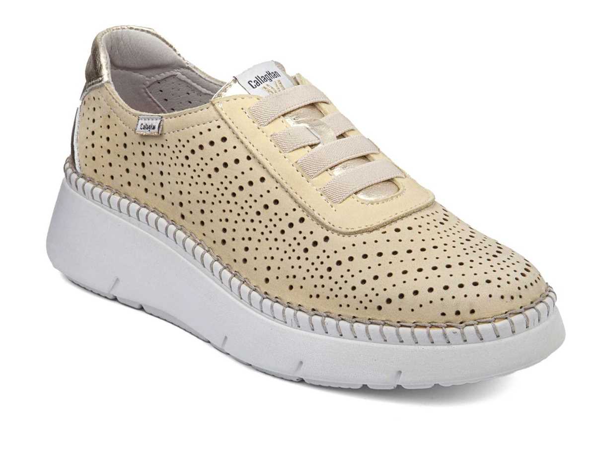 Callaghan 53600 Circular Sra. Scarpe da Ginnastica con Plateau Donna Gialle Beige | ZYK5691YO