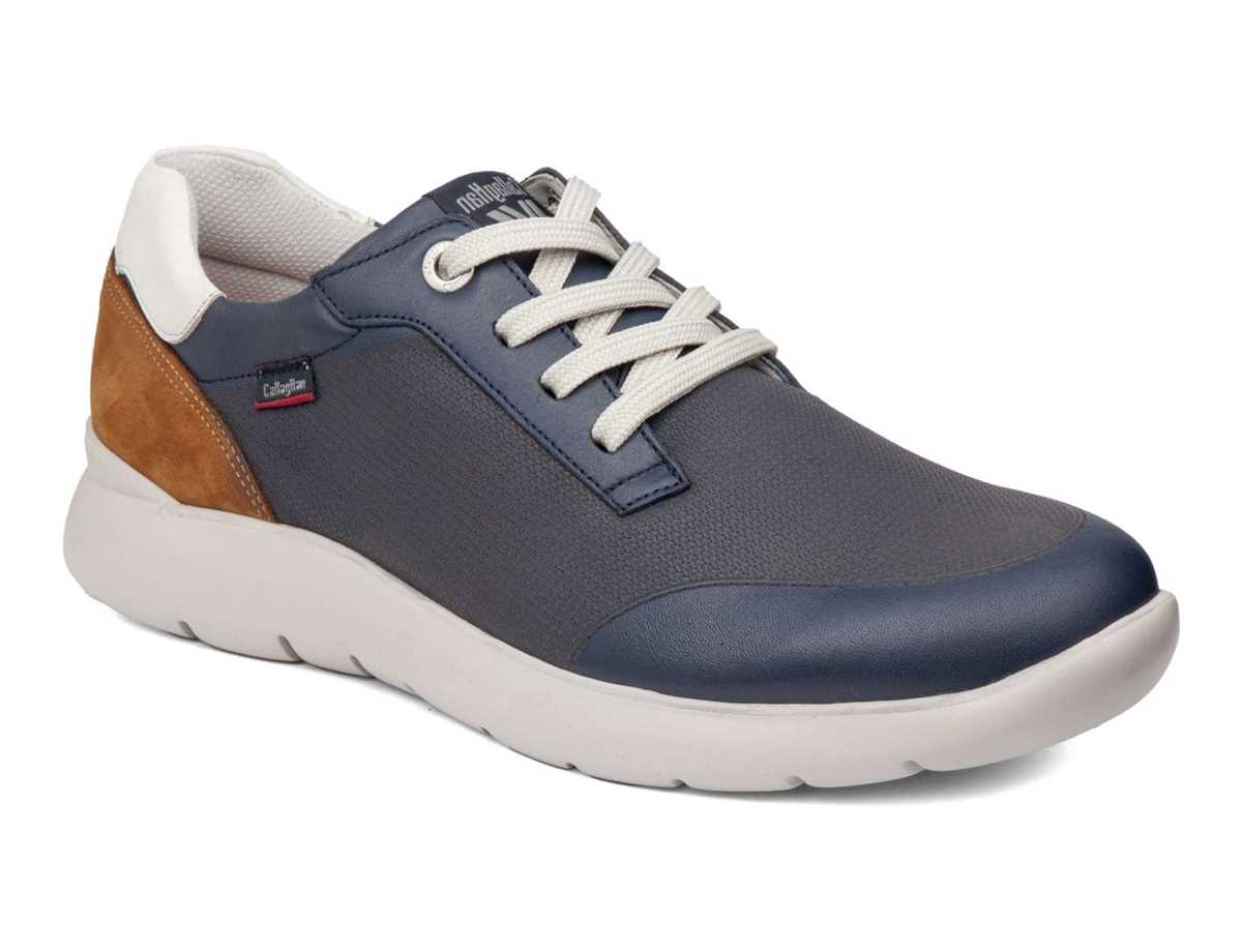 Callaghan 51308 Nuvole Scarpe Da Ginnastica Uomo Blu Marroni Bianche | JMV3536IZ